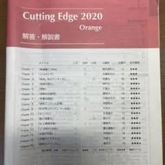 Cutting Edge 2020 Orange 解説書