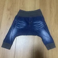 80 ブリーズ デニムパンツ　リブ　インディゴ　ブルー　モンキー　パンツ　ベビー