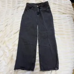 H&M ワイドハイデニム　38 ダメージデニム