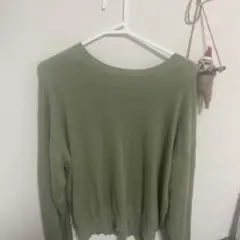 ZARA オリーブグリーン 長袖ニット