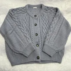 GU ケーブルニットカーディガン グレー
