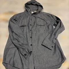 CAB Clothing フード付きシャツ Lサイズ ダークブルー