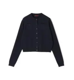 CABaN コットンカシミアクルーネックカーディガン ネイビー XS