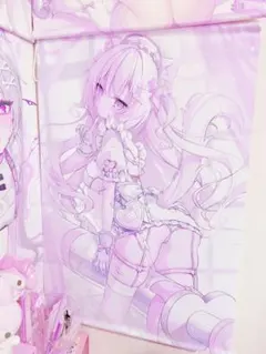桃稚ちあ　B2タペストリー 希少品　直筆サイン入りチェキ付き　ナースちゃんピンク 桃稚ちあ ナースメイドみくる B2タペストリー 差分 コミケ グッズ
