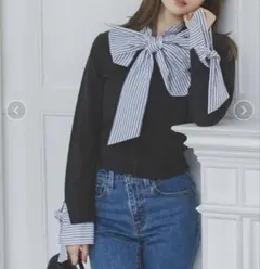 SNIDEL ボウタイドッキングニットプルオーバー