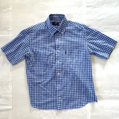 Kent IN TRADITION 半袖ボタンダウンL ギンガムチェック ブルー