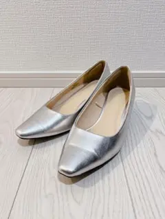 シルバー/ヒール/パンプス/24.5cm