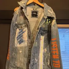 ZARA ダメージデニムジャケット XL
