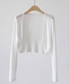ホワイト クロップドカーディガン