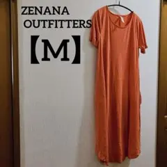 ZENANA OUTFITTERS 【M】オレンジ 半袖ロングワンピース