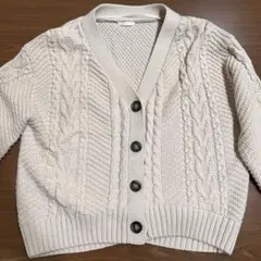 GU ケーブルカーディガン 長袖 アイボリー