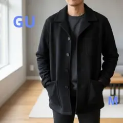 GU ニットメルトンカバーオールジャケットSW 黒 M 秋冬に◎
