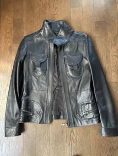 羊革 レディース ライダースジャケット ブラック