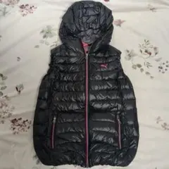 Puma フード付きダウンベスト M 黒　ダウン95％