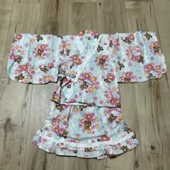 花柄クマプリント浴衣ドレス 100cm