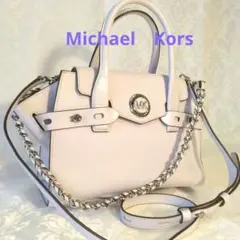 Michael Kors ライトブルー 2way ショルダーバッグ MKロゴ