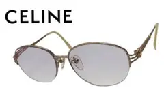 CELINE ゴールド オーバル　メガネ　レディース　編み込みデザイン