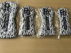 新品未使用 4個セット ゴルフヘッドカバー 1/3/5/UT 紺地白字柄