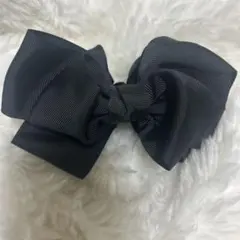 黒リボンヘアアクセサリー バナナクリップ