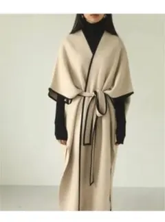 あまのじゃく様　専用トゥデイフル ダブルフェースニットガウン　ブラック　アウターのサムネイル