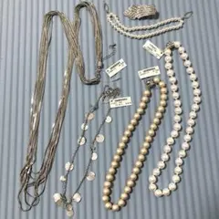 アクセサリーセット ネックレス シルバー パール