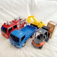 まとめ売り 働く車 おもちゃ 消防車 ダンプカー ショベルカー フォークリフトのサムネイル