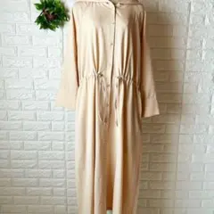 T001ナノユニバース 美品2wayフード付きドロストシャツワンピース体型カバー