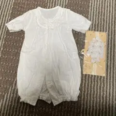 セレモニードレス　ホワイトロンパース 60㎝ ヘアアクセサリー付き