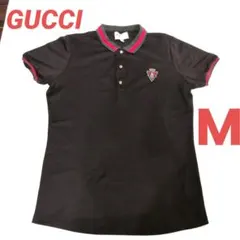 美品 グッチ(GUCCI) シェリーライン ブラックポロシャツ 女性にもおすすめ 美品 グッチ(GUCCI) シェリーライン ブラックポロシャツ 女性にも