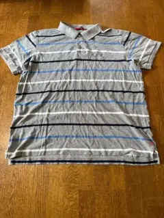 IZOD ポロシャツ グレー ボーダー XLサイズのサムネイル