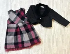 グレー チェック柄 ワンピースとジャケット セット