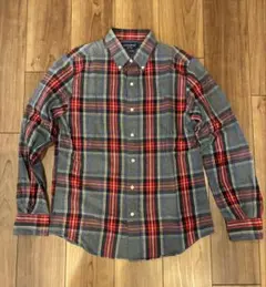 ジムフレックス 赤 グレー ネルシャツ チェックシャツ