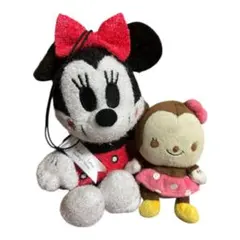 【Disney】ミニーマウス ぬいぐるみストラップ 2点セット