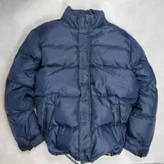 Eddie Bauer グースダウンジャケット ネイビー S 短丈 フードなし