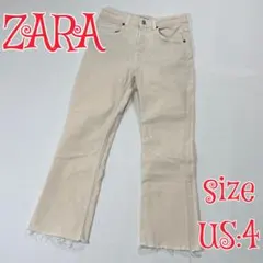 ZARA ザラ　ストレッチホワイトデニムパンツ　アイボリー　36