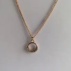 ゴールドカラー サークルストーン ネックレス