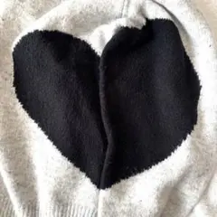 美品 ROSIEE ロージー ハート モチーフ ニット ホワイトグレー セータ