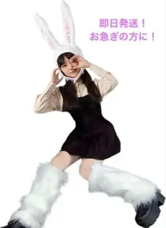うさぎ コスプレ ハロウィン 仮装 うさ耳 かぶりもの ルーズソックス　セット
