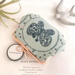 ミナペルホネン　新品未使用 wood birdポーチ ミナペルホネン wood bird 鳥の刺繍ポーチ - メルカリ