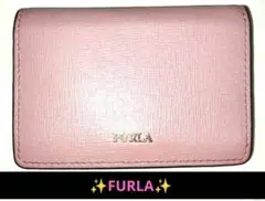 【FURLA】ピンク レザー 名刺入れ 箱と袋付き　美品✨