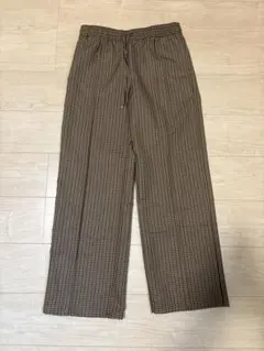 GU チェック柄 ワイドパンツ