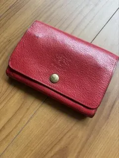 IL BISONTE 二つ折り財布 レッド レザー