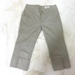 組曲 KUMIKYOKU クロップドパンツ ベージュ系 ストレッチ 美シルエットのサムネイル