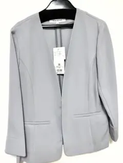 グレー ノーカラージャケット Lサイズ