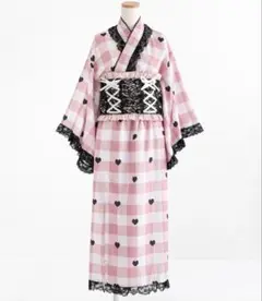 舞々悪魔×Malymoon スイートデビルギンガムハートメイドドレス6点セット 完売商品】舞々悪魔×Malymoon スイートデビルギンガムハート