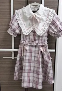 majorettyマジョレッティピンクチェックセーラーワンピースAvail