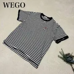 ウィゴー レディース 黒白ボーダー 半袖Tシャツ 犬刺繍 Mサイズのサムネイル