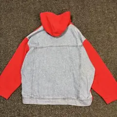 ZARA スウェット パーカー 背面デニム ストリート 短丈 オーバーサイズ