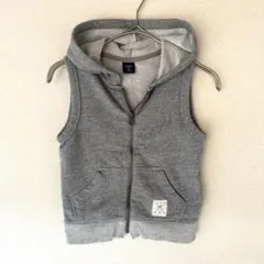 babyGap ベビーギャップ フード付きスリーブレスベスト グレー 100