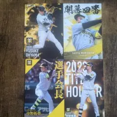 カルビー 阪神タイガース プロ野球チップス カード 4枚セット